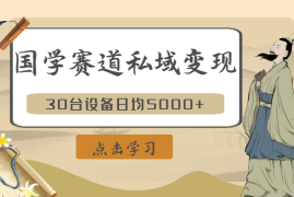 国学赛道私域变现，30台设备日均5000+，高复购＋客户转介绍裂变，能做一辈子的赛道【图文】