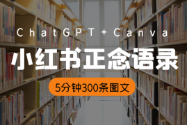 ChatGPT+Canva可画，批量做小红书正念语录账号，5分钟生成300条图文