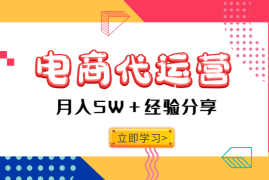 电商运营十年，目前代运营八家店铺月入5W＋，分享我的行业经验【图文】