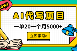 一个靠谱且热门的AI代写项目，一单赚20，一个月5000+