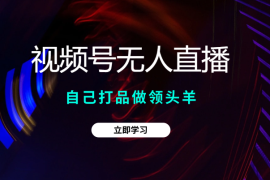 视频号无人直播玩法详细教程，自己打品，做领头羊