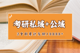 3个月，打造考研私域+公域，累计变现10000+，经验分享