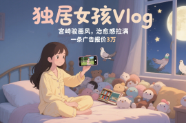 用AI制作独居女孩Vlog，宫崎骏画风，治愈感拉满，一条广告报价3万