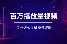 揭秘！教你做百万播放量视频，条条爆款，各大平台自然流