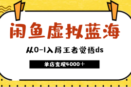 我怎么从0-1入局闲鱼虚拟蓝海细分—王者觉悟ds，单店变现4000＋【图文】