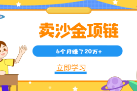 抓住想装X的人群需求，卖沙金项链，6个月赚了20万+【图文】