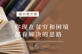 某付费文：年中巨献-你现在贫穷和困境，其实都有解决的思路