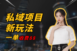 私域项目新玩法【适合小白】一单收费88，每天稳定几张