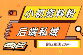 小初资料粉 后端私域副业变现 20w+