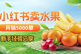 新手在小红书卖水果，从0到月销5000单的经验分享【图文】