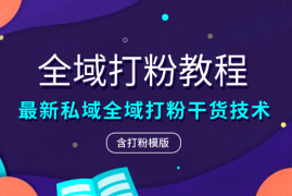 全域打粉模版，私域全域打粉干货技术，原创死抄袭生