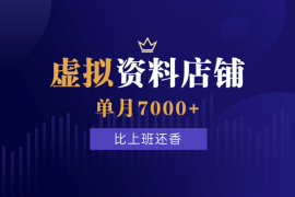 普通人开虚拟资料店铺，纯发笔记单月7000+，比上班还香
