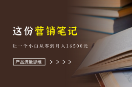 这份营销笔记，让一个小白从零到月入16500元（产品、流量、思维)