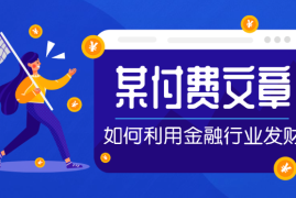 某付费文章：普通人如何利用金融行业发财?(附财富密码) 