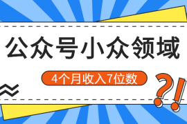 公众号写小众领域，3 个号不到4个月收入7位数