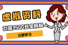 用虚拟资料，2个月引流3500个宝妈粉【图文】