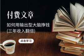 付费文章：如何用输出型大脑挣钱(三年收入翻倍)
