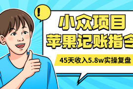 蓝海小众项目，苹果记账快捷指令45天收入5.8w 实操全复盘【图文】