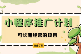 可长期经营的项目，小程序推广计划项目拆解【图文】