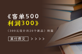 某付费文：300元设计出20个新品，客单价500，利润300