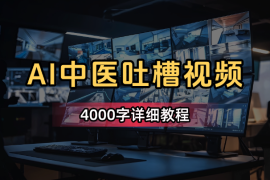 用AI做古医反向吐槽养生视频，条条10w+，4000字详细教程！