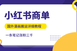 小红书商单：国外漫画搬运详细教程，一条笔记涨粉三千
