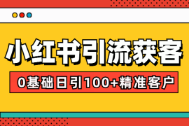 小红书引流获客课程：0基础日引100+精准客户