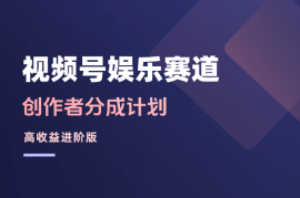 视频号娱乐赛道，创作者分成计划高收益进阶版，全程干货