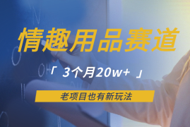 情趣用品赛道，3个月20w+，老项目也有新玩法【图文】