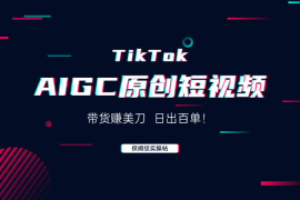AIGC原创短视频在TikTok上带货赚美刀，日出百单！