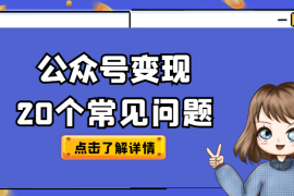 公众号小白变现从0到1，最常见的20个问题【图文】