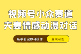 视频号小众赛道实操复盘，床上夫妻情感动漫对话玩法，变现可观新手看完即可操作【图文】