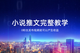 小说推文全部玩法教学，0粉丝发布视频就可以产生收益