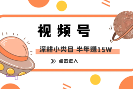 在视频号深耕一个小类目，半年赚15w【图文】