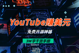 1个月速通YouTube赚美元！3W字干货手册+免费开源神器