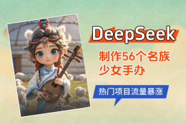 用DeepSeek制作56个名族少女手办，热门项目流量暴涨