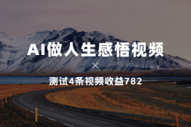 用AI做人生感悟视频，经过测试4条视频收益782