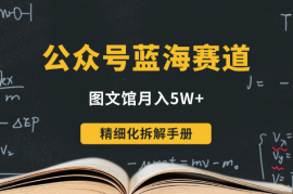 公众号蓝海赛道图文馆，月入5W+，精细化拆解手册