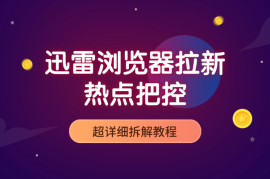 迅雷浏览器拉新，每天忙活10分钟，热点把控（超详细拆解教程）