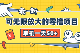 可无限放大的零撸项目，全新玩法，一天单机50+没问题