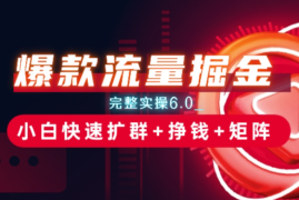 爆款流量掘金_完整实操6.0_小白快速扩群+挣钱+矩阵思路