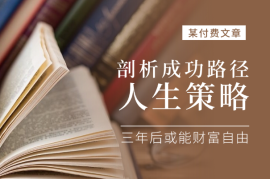 剖析成功路径，六大人生策略，三年后或能财富自由