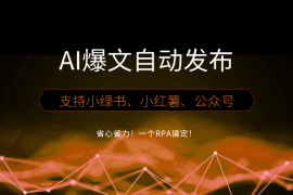 省心省力！一个RPA搞定小绿书、小红薯、公众号爆文的自动发布