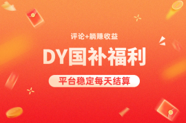 DY国补福利！评论就有钱，还有额外躺赚！平台稳定每天结算
