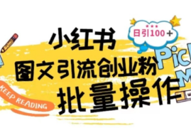 最新小红书批量图文引流技术，日引100+创业粉