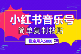 小红书音乐号，复制粘贴，实现每月5000元以上的稳定收入