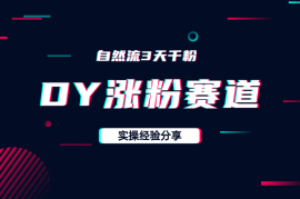 DY涨粉赛道分享，自然流3天千粉，实操经验分享