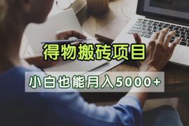 蓝海项目得物自媒体搬砖，坚持做小白也能月入5000+