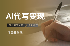 AI代写变现项目，轻松撰写文案，信息差赚钱，月入过万不是梦 