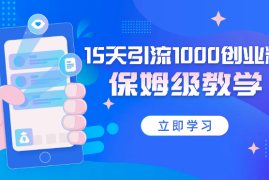 实操15天引流1000创业粉自然流，小红书矩阵保姆级教学【图文】